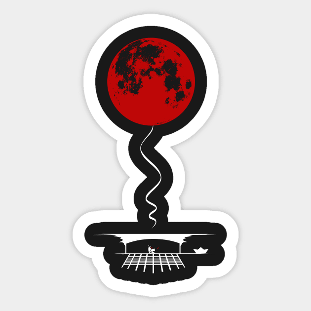 Full moon blood Sticker by udezigns